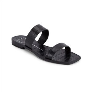 Dolce Vita Black Croc Print Sandals